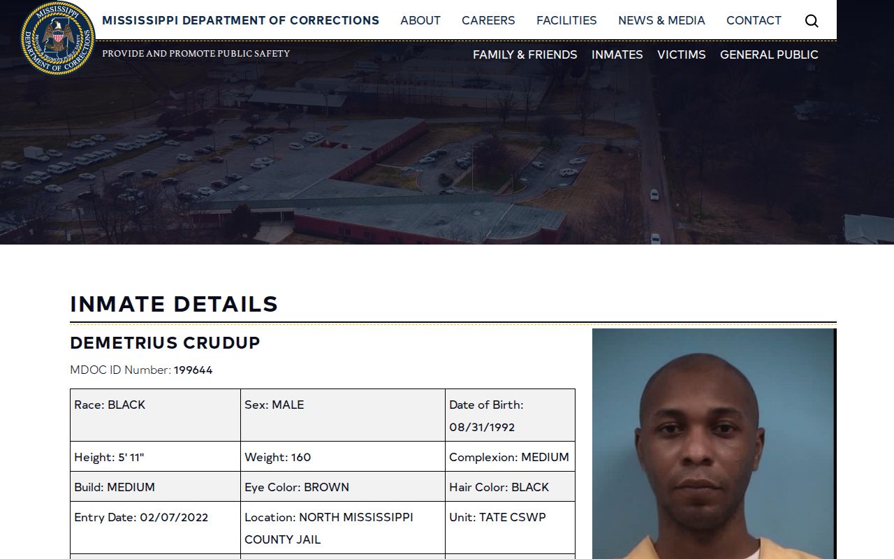 Webster County projected release date fields in an MDOC interface example