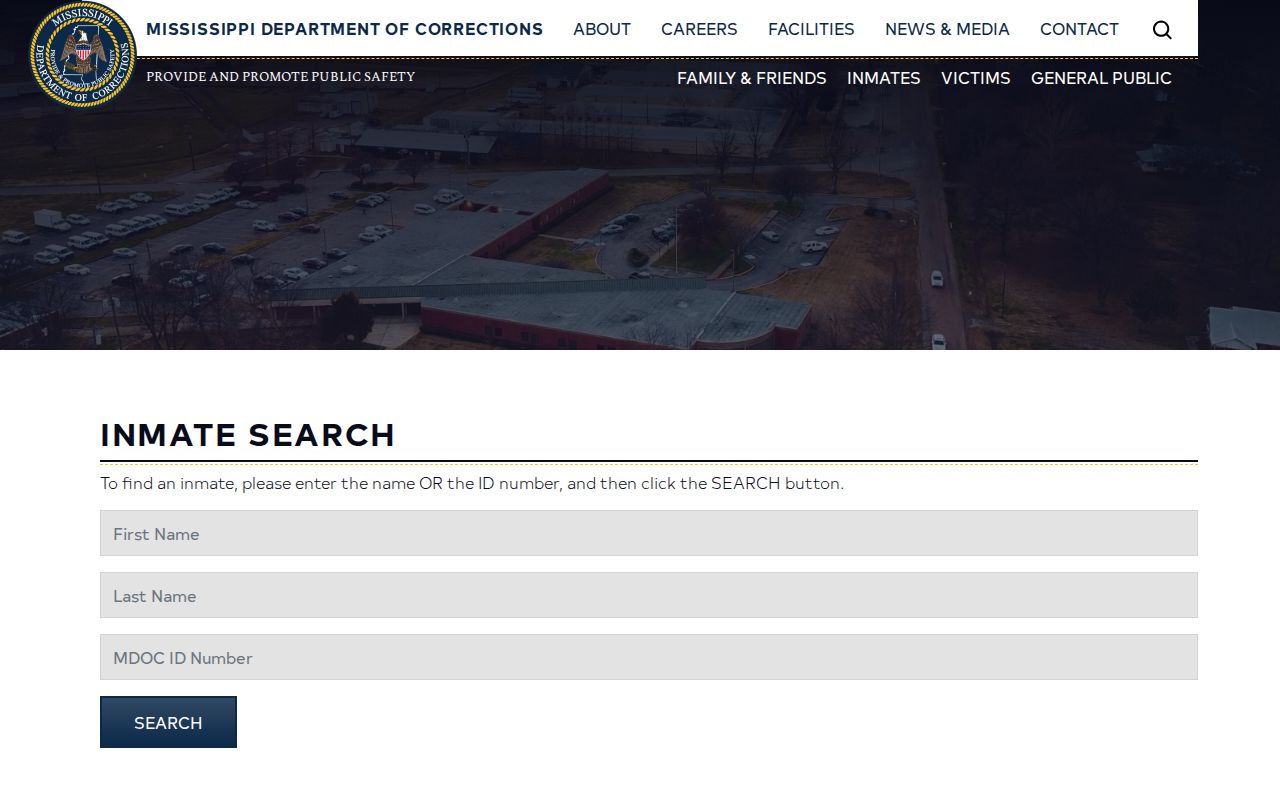 MDOC form for Webster County state inmate release searches