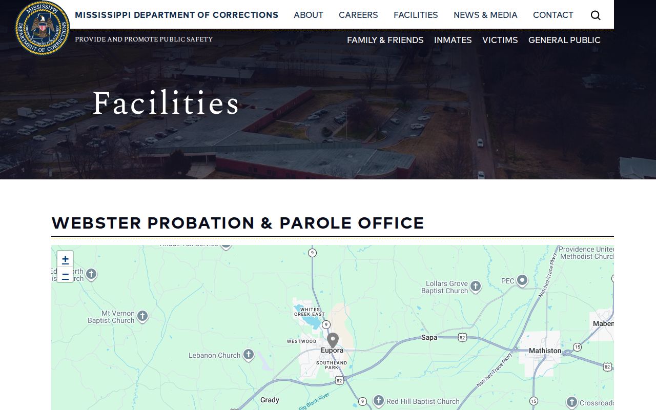 Webster County probation and parole office contact page